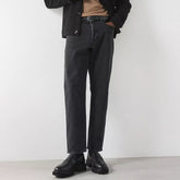 selctd baggy loose fit comfort stretch black jeans for men